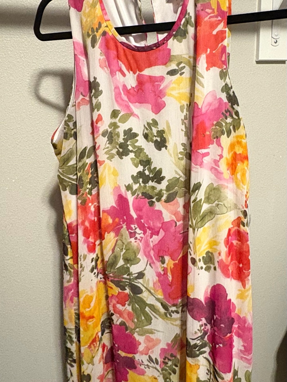 Calvin Klein Floral Maxi Dress in Pink, Yellow & Green